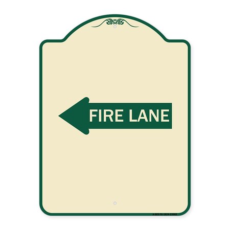 Signmission Fire Lane Left Arrow Heavy-Gauge Aluminum Architectural Sign, 24" x 18", TG-1824-23982 A-DES-TG-1824-23982